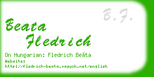 beata fledrich business card